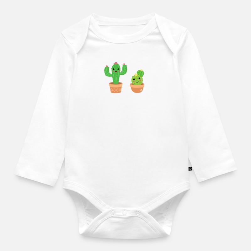Cactus Cactus Cactus Lover Gift - Organic Longsleeve Baby Bodysuit - white