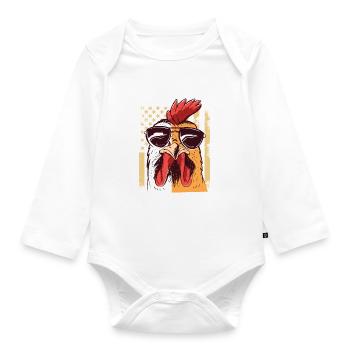 Hühnerflüsterer Chicken Whisperer - Organic Longsleeve Baby Bodysuit - white - Front