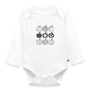 Apfel Muster (schwarz) - Baby Bio-Langarm-Body - Weiß - Vorne