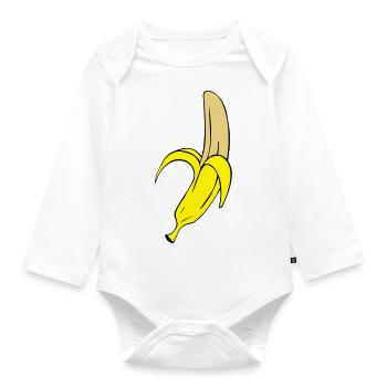 banana - Organic Longsleeve Baby Bodysuit - white - Front