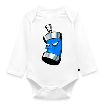 spray dose - Baby Bio-Langarm-Body - Weiß - Vorne