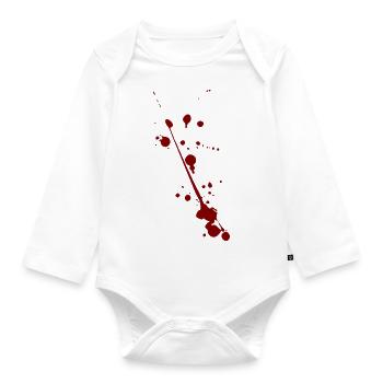 Blut Spritzer Splatter Halloween - Baby Bio-Langarm-Body - Weiß - Vorne