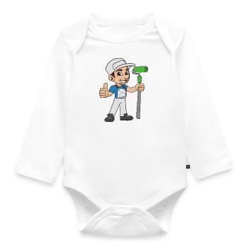 Maler Tapezierer - Baby Bio-Langarm-Body - Weiß - Vorne