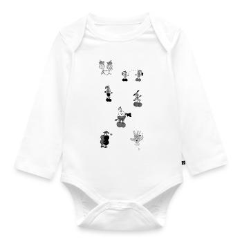 Lustiges Obst und Gemüse - Baby Bio-Langarm-Body - Weiß - Vorne