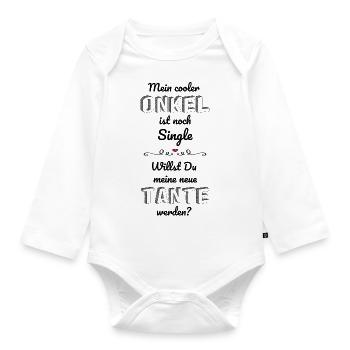 Cool oncle cadeau oncle shirt single tante - Body Bébé bio manches longues - blanc - Devant
