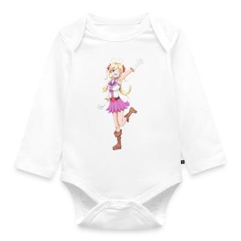 Anime girl - Organic Longsleeve Baby Bodysuit - white - Front