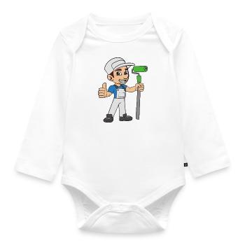 Maler - Baby Bio-Langarm-Body - Weiß - Vorne