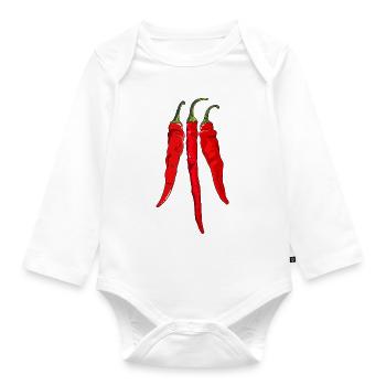 Chili Pepper Hot Chilli Peppers Spicy Food - Organic Longsleeve Baby Bodysuit - white - Front