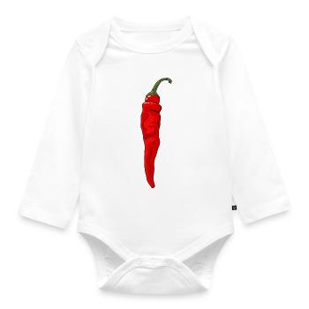 Chili Pepper Hot Chili Pepper Paprika Spicy Food - Organic Longsleeve Baby Bodysuit - white - Front