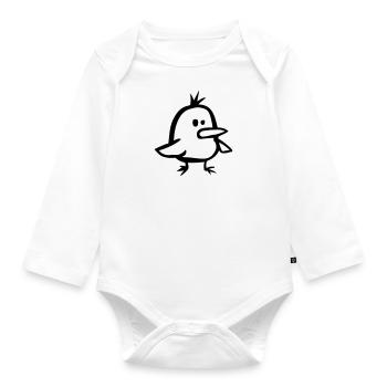Vogel - Baby Bio-Langarm-Body - Weiß - Vorne