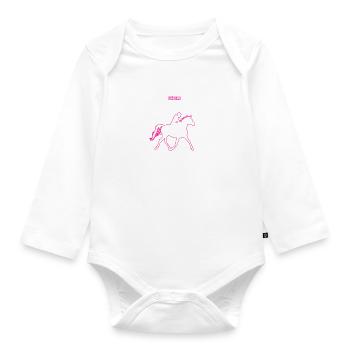 cheval sort ne sous-estime jamais une fille - Body Bébé bio manches longues - blanc - Devant