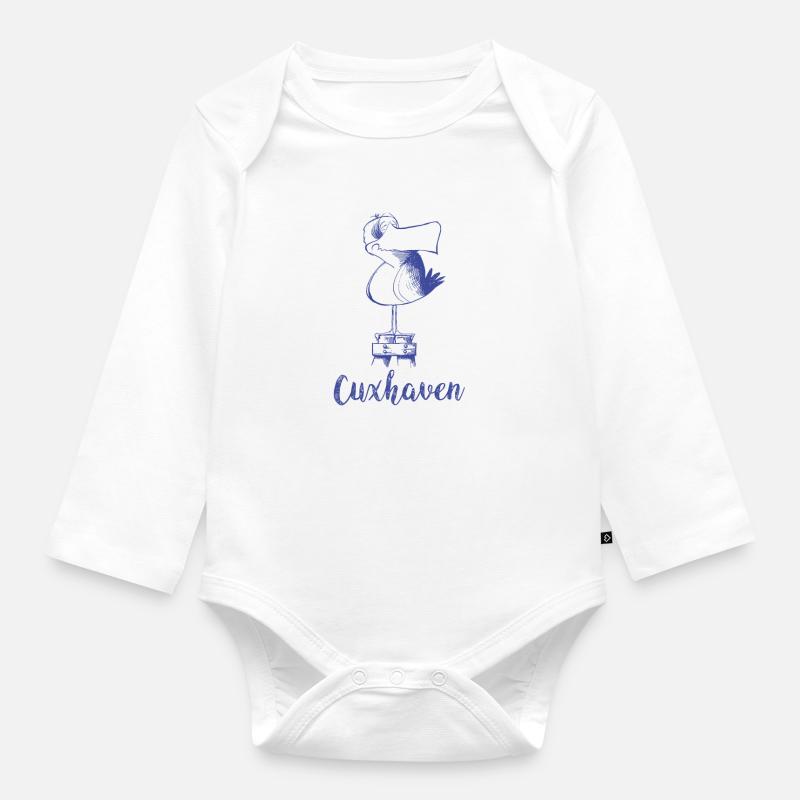 Cuxhaven Moewe - Baby Bio-Langarm-Body - Weiß