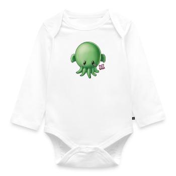 Cthulhu - Cute And Rude - Organic Longsleeve Baby Bodysuit - white - Front