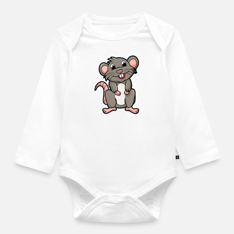 rat - Body Bébé bio manches longues - blanc