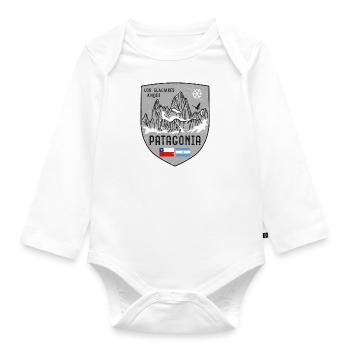 Fitzroy Patagonia coat of arms - Organic Longsleeve Baby Bodysuit - white - Front