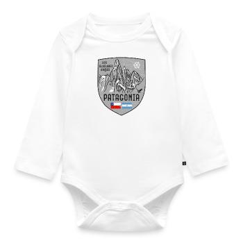Cerro Torre Patagonia coat of arms - Organic Longsleeve Baby Bodysuit - white - Front