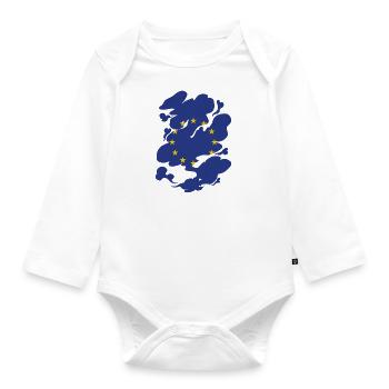 Europe Flag EU Euro European Flag - Organic Longsleeve Baby Bodysuit - white - Front