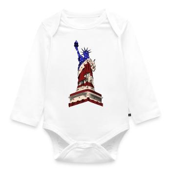 Statue Of Liberty - Organic Longsleeve Baby Bodysuit - white - Front
