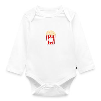 Distrait par Popcorn Movies Manger du maïs - Body Bébé bio manches longues - blanc - Devant