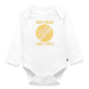 Best Miso Chef Ever Ironic Saying Miso Soup - Organic Longsleeve Baby Bodysuit - white - Front