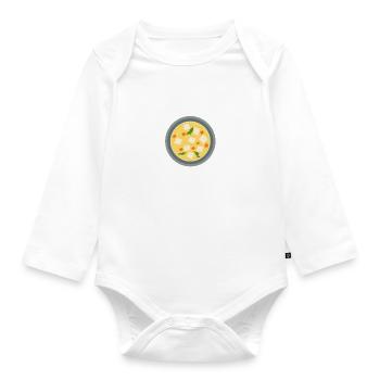 Easily Distracted by Miso Soup Japanese Ramen - Organic Longsleeve Baby Bodysuit - white - Front