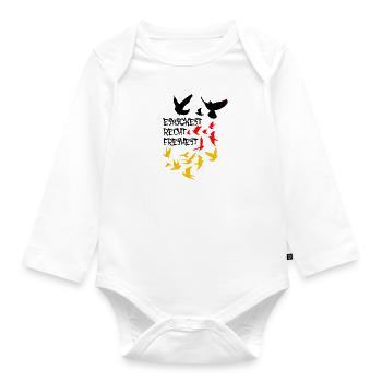 unity, right, freedom, germany, deaf - Organic Longsleeve Baby Bodysuit - white - Front