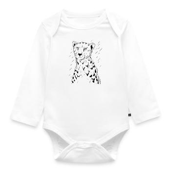 | guépard | prédateur | en cours d’exécution Afrique - Body Bébé bio manches longues - blanc - Devant