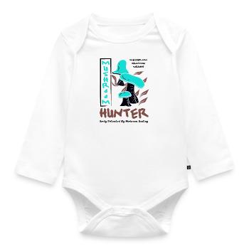 Ironisches Sprichwort zur Pilzjagd - Baby Bio-Langarm-Body - Weiß - Vorne