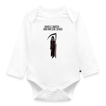 Soviele Idioten und nur eine Sense Sensenmann - Baby Bio-Langarm-Body - Weiß - Vorne