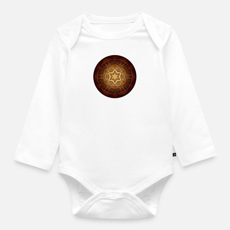 Rosace - Body Bébé bio manches longues - blanc