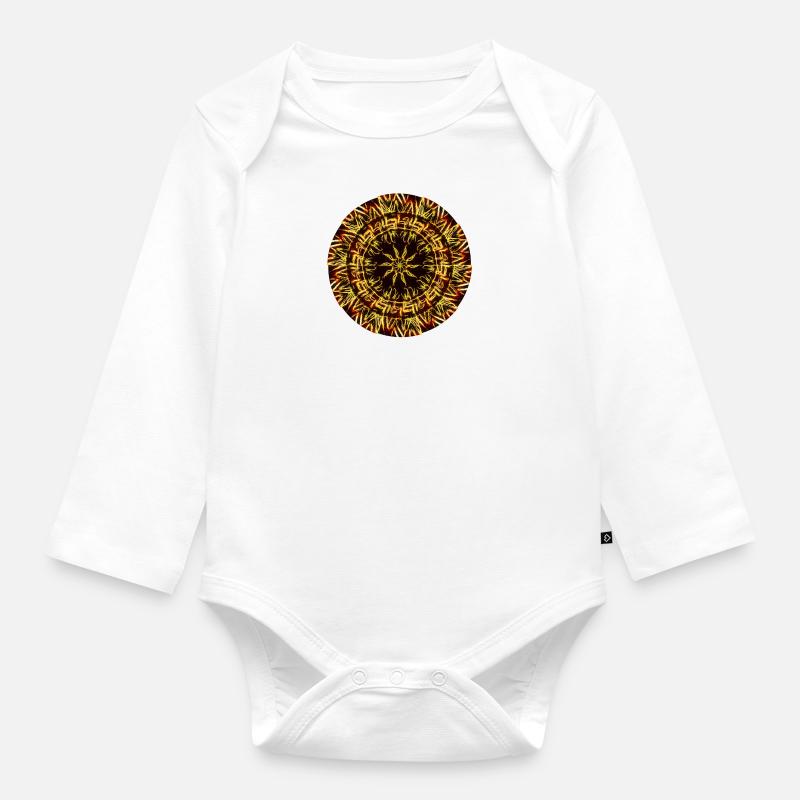 Mandala - Body Bébé bio manches longues - blanc