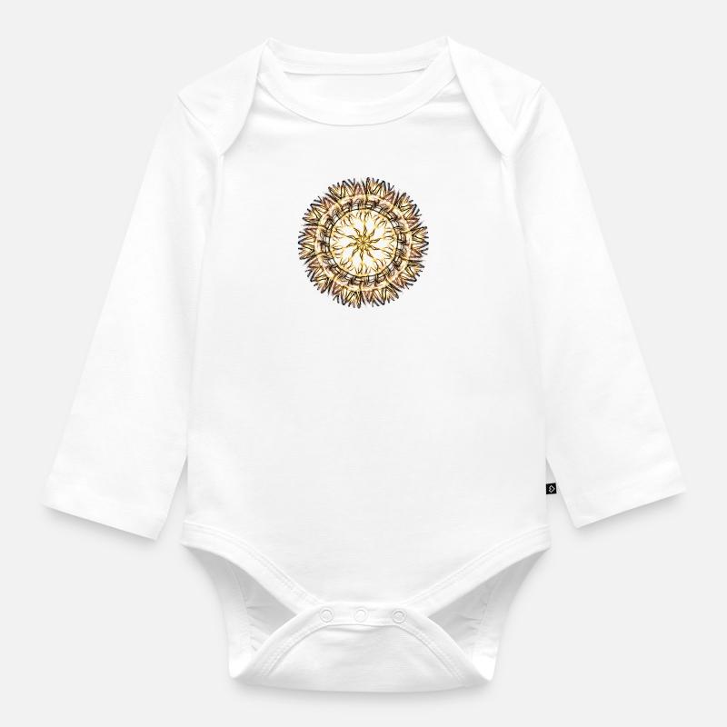 Mandala - Organic Longsleeve Baby Bodysuit - white