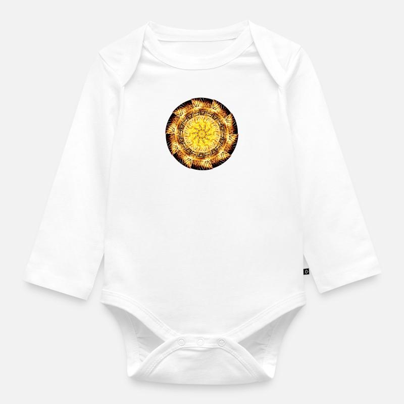 Mandala - Baby Bio-Langarm-Body - Weiß