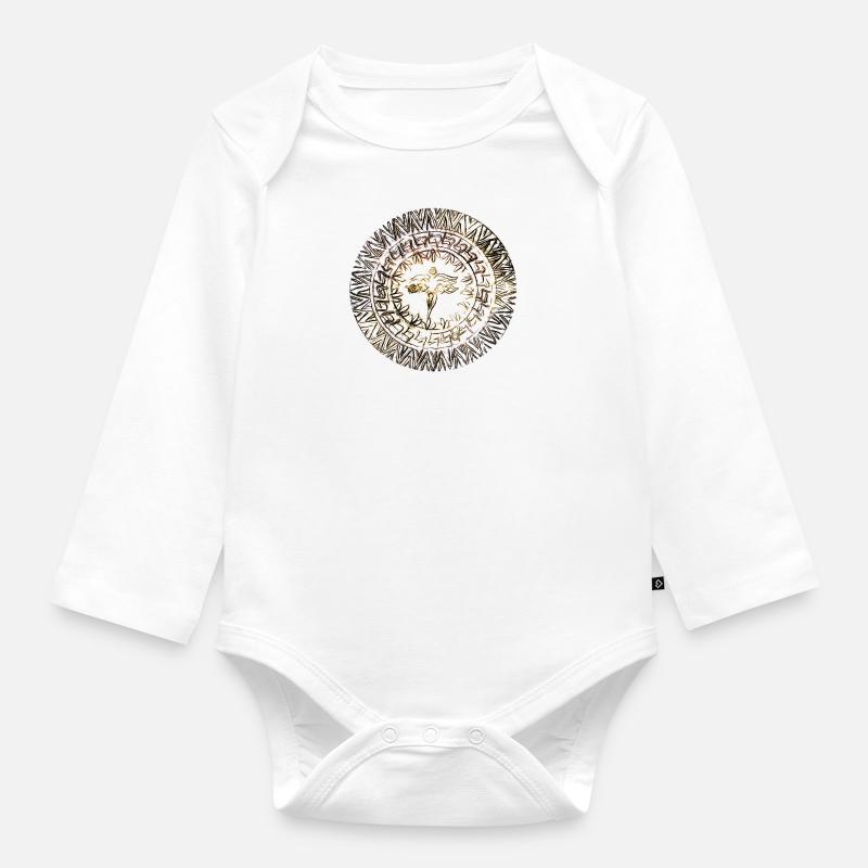 Mandala - Organic Longsleeve Baby Bodysuit - white