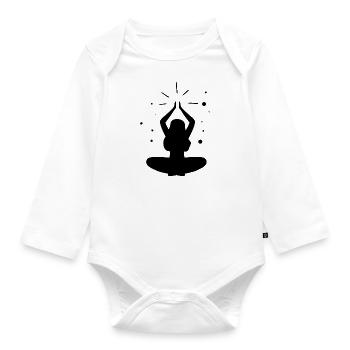 Yoga - Relaxen Lebensqualität - Baby Bio-Langarm-Body - Weiß - Vorne
