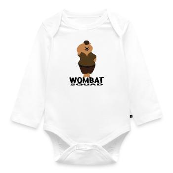 Cute Forest Animals Wildlife Wombat - Organic Longsleeve Baby Bodysuit - white - Front