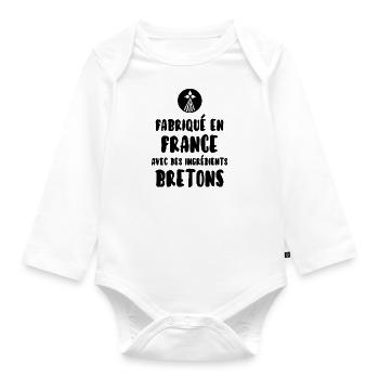 Breton - Body Bébé bio manches longues - blanc - Devant