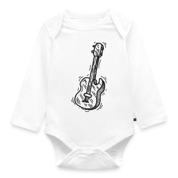 Gitarrist Gitarrist Musiker Gitarre - Baby Bio-Langarm-Body - Weiß - Vorne