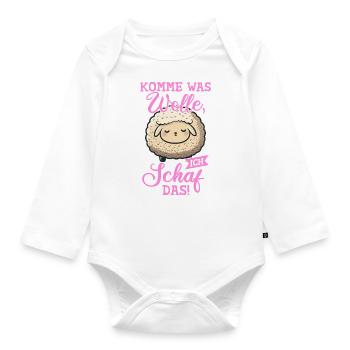 Schaf Hirte Wolle Lustiger Spruch Positiv Bauer - Baby Bio-Langarm-Body - Weiß - Vorne