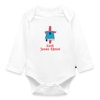 Jesus Christ Commandments Bible Study Quotes - Organic Longsleeve Baby Bodysuit - white - Front