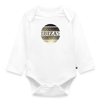 Ibiza Logo in Gold - Baby Bio-Langarm-Body - Weiß - Vorne