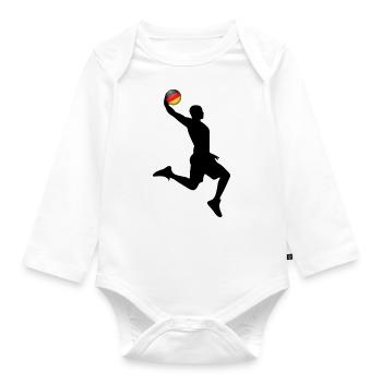 Basketball Win Germany - Organic Longsleeve Baby Bodysuit - white - Front
