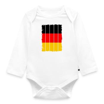 Drapeau de l’Allemagne Drapeau allemand Used Look Home - Body Bébé bio manches longues - blanc - Devant