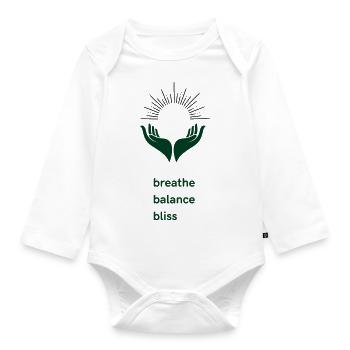 Équilibre et béatitude - Body Bébé bio manches longues - blanc - Devant