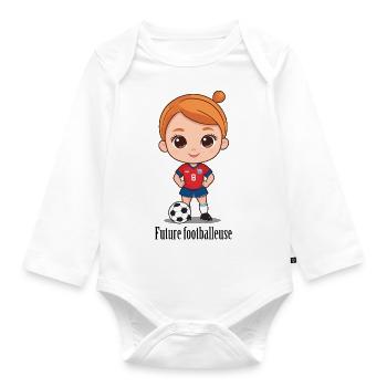 Future footballeuse - Body Bébé bio manches longues - blanc - Devant