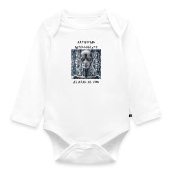 Are you human ? - Organic Longsleeve Baby Bodysuit - white - Front