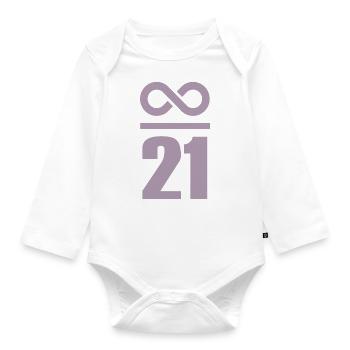 Infinite by 21 million Bitcoin - Organic Longsleeve Baby Bodysuit - white - Front