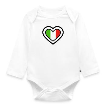 Equipes sportives italiennes - Cœur - Body Bébé bio manches longues - blanc - Devant
