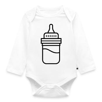 bottle - Organic Longsleeve Baby Bodysuit - white - Front
