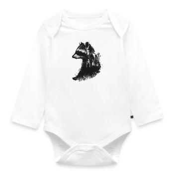 Mignon raton laveur raton laveur nature bébé raton laveur forêt - Body Bébé bio manches longues - blanc - Devant